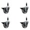 Service Caster 3'' Semi Steel Swivel 7/8'' Expanding Stem Caster Set with Brake, 4PK SCC-EX20S314-SSS-PLB-78-4 - alternate 1